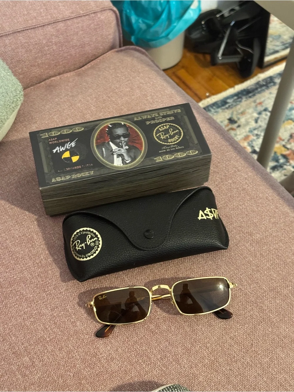Ray-Ban x A$AP Rocky brown/gold “Arista/RB 3927” sunglasses